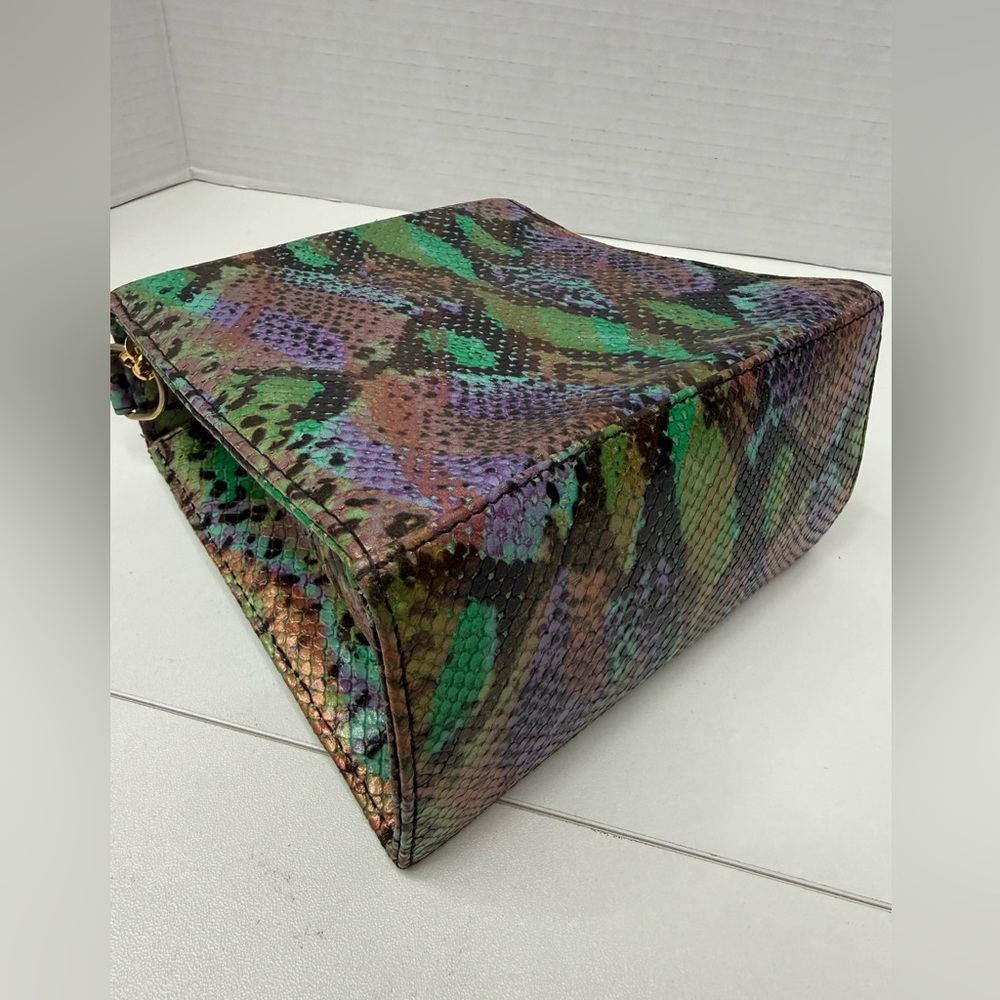 Vintage Phyllis Poland Made in Italy Snake Print Leather Crossbody Bag - Picture 12 of 13
